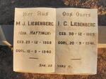 LIEBENBERG I.G. 1865-1941 & M.J. HATTINGH 1868-1940