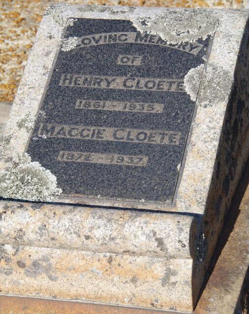 CLOETE Henry 1861-1935 & Maggie 1872-1937