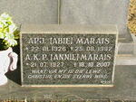 MARAIS A.P.J. 1926-1992 & A.K.P. 1927-2007