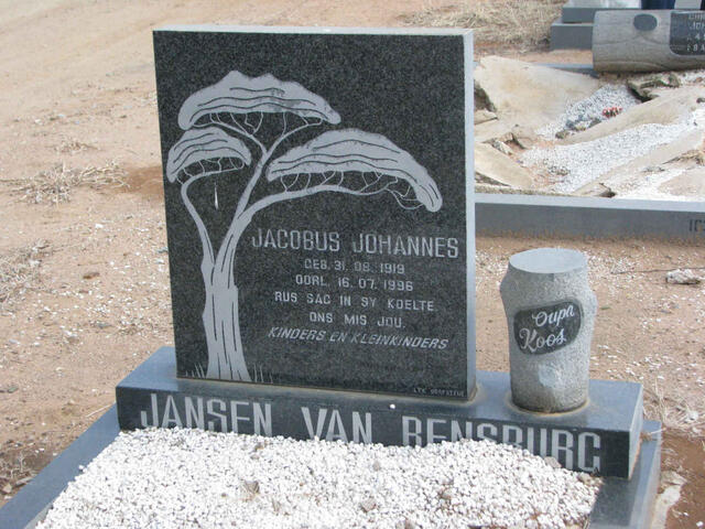 RENSBURG Jacobus Johannes, Jansen van 1919-1996