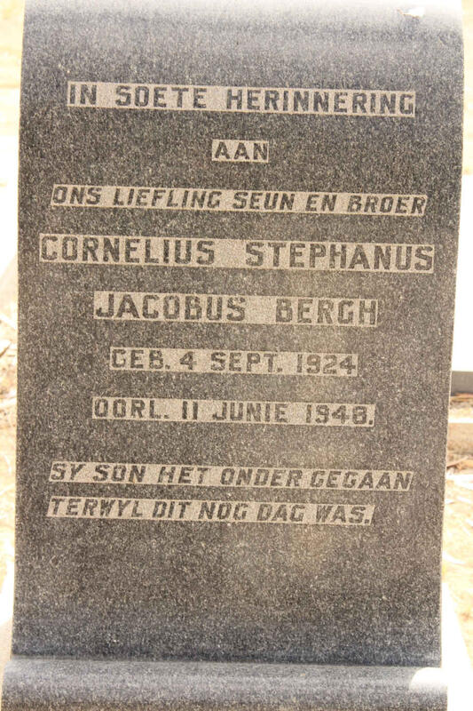 BERGH Cornelius Stephanus Jacobus 1924-1948