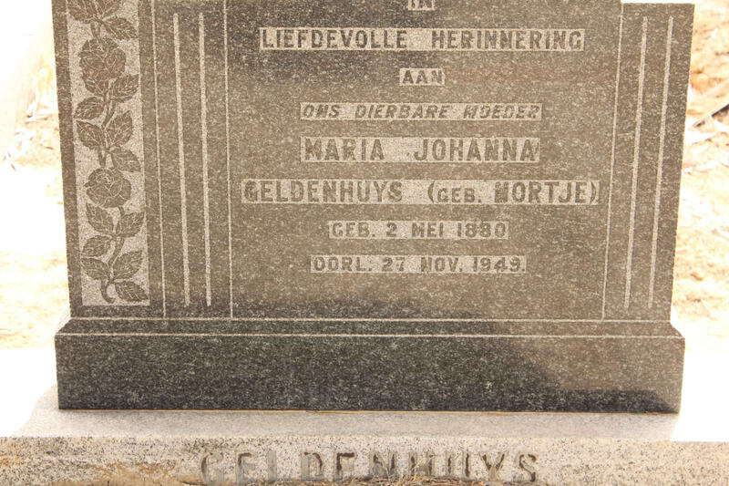 GELDENHUYS Maria Johanna nee NORTJE 1880-1949
