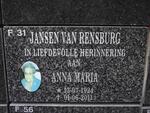 RENSBURG Anna Maria, Janse van 1924-2011