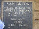 BREDA Hans, van 1938- & Annette Johanna 1943-2003