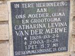 MERWE Catharina Levina, van der 1928-2003