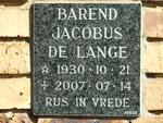 LANGE Barend Jacobus, de 1930-2007