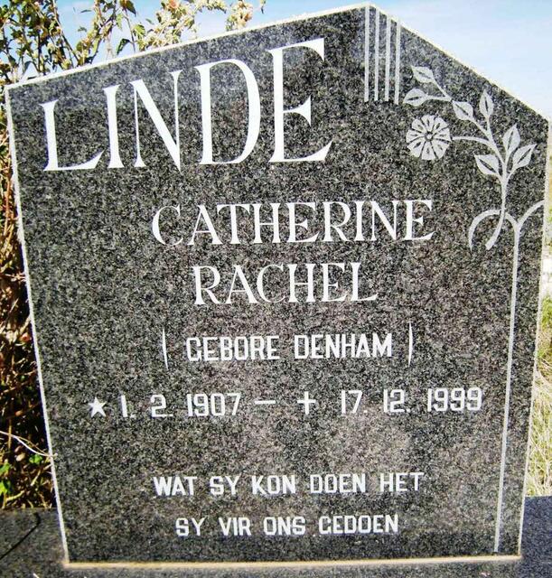 LINDE Catherine Rachel nee DENHAM 1907-1999