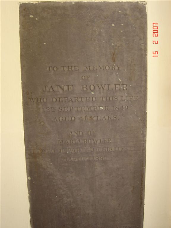 BOWLER Jane -1849 :: BOWLER Maria -1881