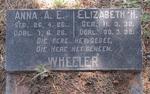 WHEELER Anna A.E. 1926-1926 :: WHEELER Elizabeth H. 1932-1932