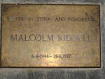 RIDDELL Malcolm 1944-1980