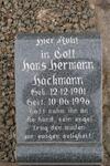 HACKMANN Hans Hermann 1901-1996