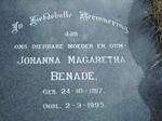 BENADE Johanna Magaretha 1917-1995