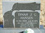 HANSEN Dinah J.G. 1929-1975