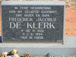 KLERK Frederick Jacobus, de 1920-1994