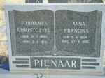 PIENAAR Johannes Christoffel 1892-1978 & Anna Francina 1904-1992
