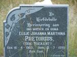 PRETORIUS Elsje Johanna Marthina nee RIEKERT 1909-1999