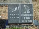 WESTHUIZEN Juliet, van der 1930-1996