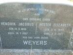 WEYERS Hendrik Jacobus 1896-1957 & Hester Elizabeth 1898-1957