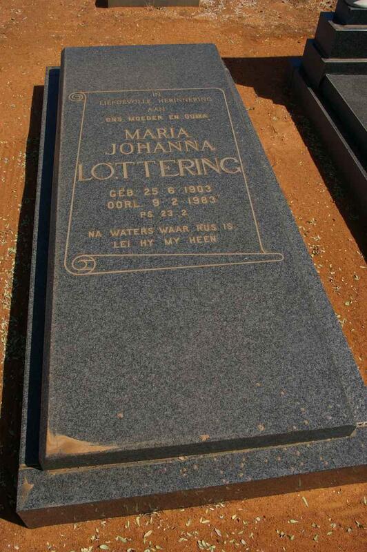 LOTTERING Maria Johanna 1903-1983