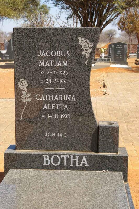 BOTHA Jacobus Matjam 1923-1990 & Catharina Aletta 1933-