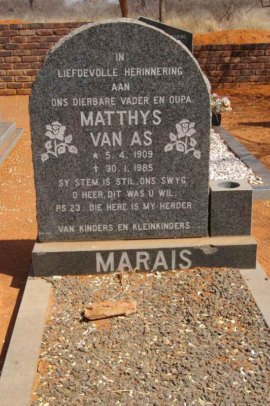 MARAIS Matthys van As 1909-1985