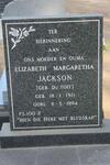 JACKSON Elizabeth Margaretha nee DU TOIT 1911-1994