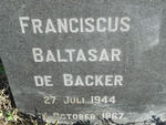 BACKER Franciscus Baltasar, de 1944-1967