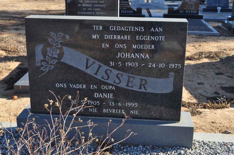 VISSER Danie 1905-1995 & Johanna 1903-1975