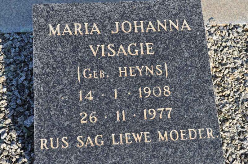 VISAGIE Maria Johanna nee HEYNS 1908-1977