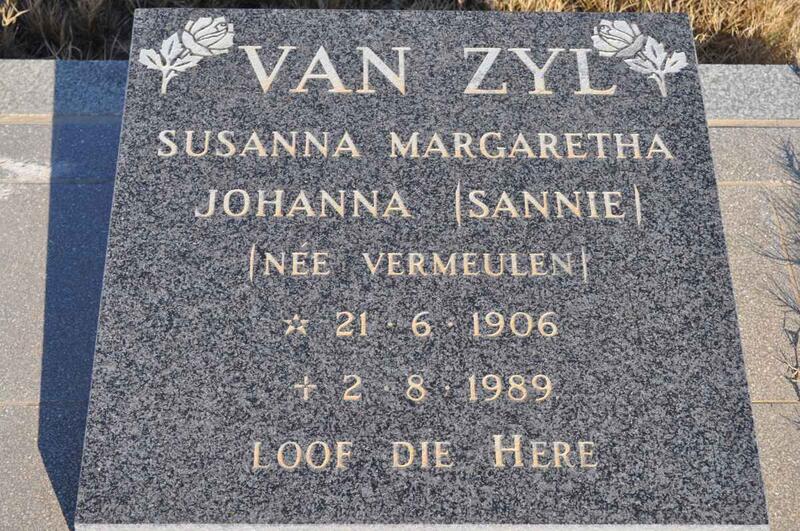 ZYL Susanna Margaretha Johanna, van nee VERMEULEN 1906-1989