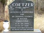 COETZER Christina nee FOURIE 1949-1996