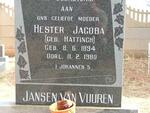 VUUREN Hester Jacoba, Jansen van nee HATTINGH 1894-1980