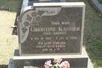 KASSIER Christine nee AHRENS 1921-1992