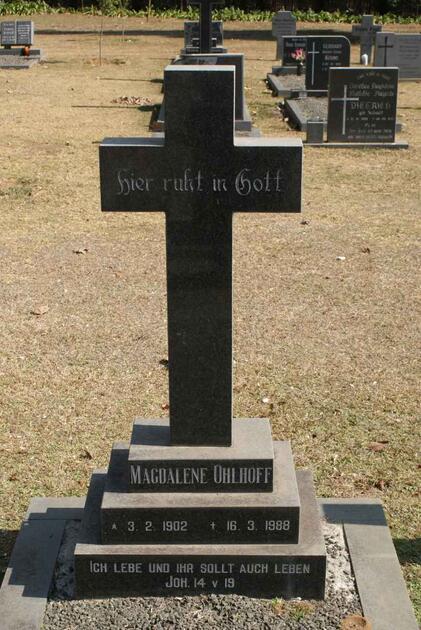 OHLHOFF Magdalene 1902-1988