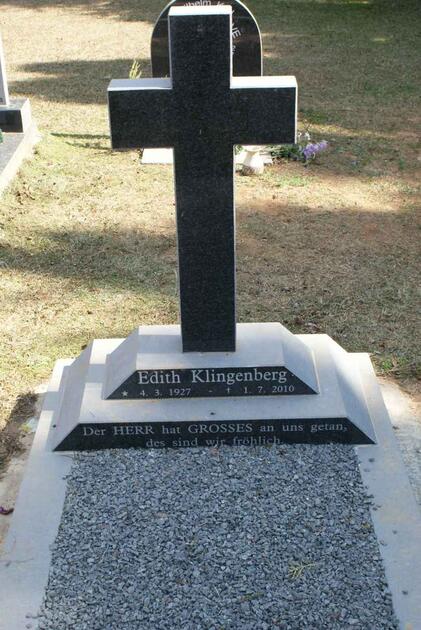 KLINGENBERG Edith 1927-2010