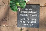 KASSIER Irmela Edelgard nee HOHLS 1948-2010
