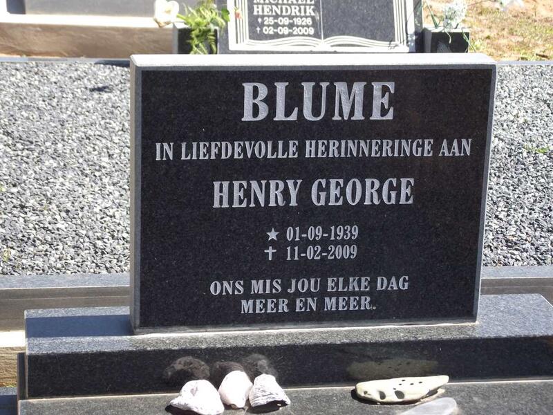 BLUME Henry George 1939-2009