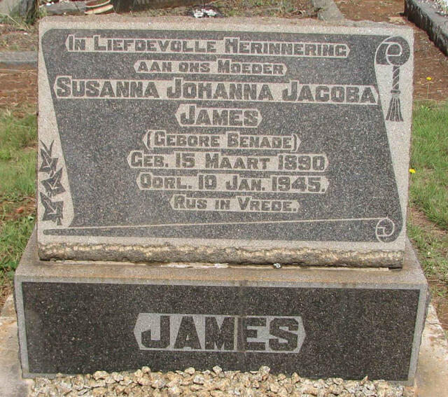 JAMES Susanna Johanna Jacoba nee BENADE 1890-1945
