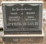 MEIRING Johannes Henricus 1870-1935 & Anna Susanna 1880-1959