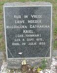 KRIEL Magdalena Catharina nee HAMMAN 1870-1933