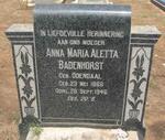 BADENHORST Anna Maria Aletta nee ODENDAAL 1866-1946
