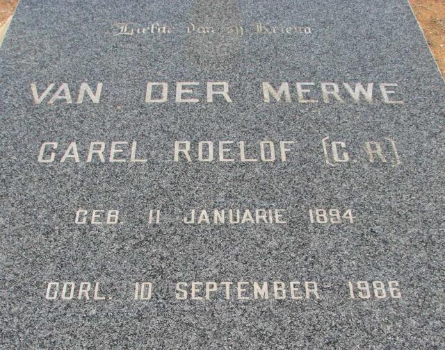 MERWE Carel Roelof, van der 1894-1986