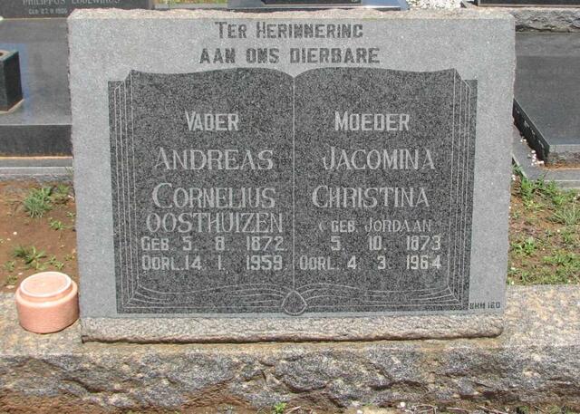 OOSTHUIZEN Andreas Cornelius 1872-1959 & Jacomina Christina JORDAAN 1873-1964