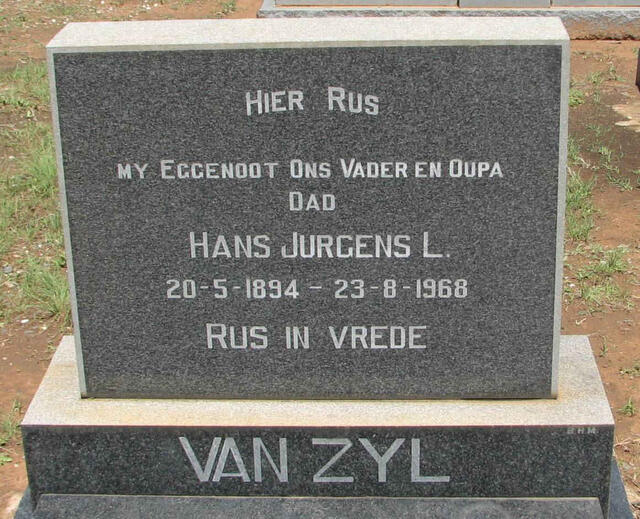 ZYL Hans Jurgens L., van 1894-1968