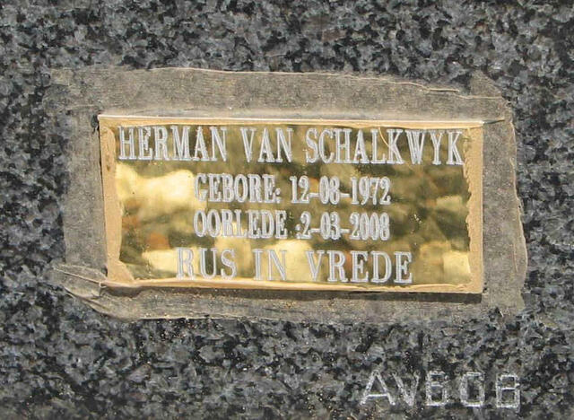 SCHALKWYK Herman, van 1972-2008