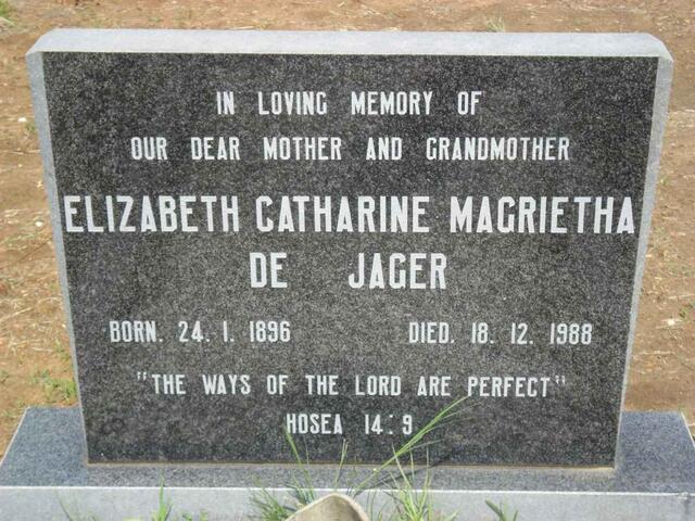 JAGER Elizabeth Catharine Magrietha, de 1896-1988