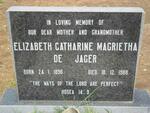 JAGER Elizabeth Catharine Magrietha, de 1896-1988