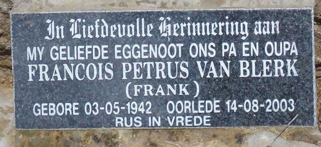 BLERK Francois Petrus, van 1942-2003