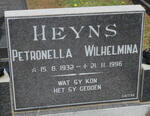 HEYNS Petronella Wilhelmina 1932-1996