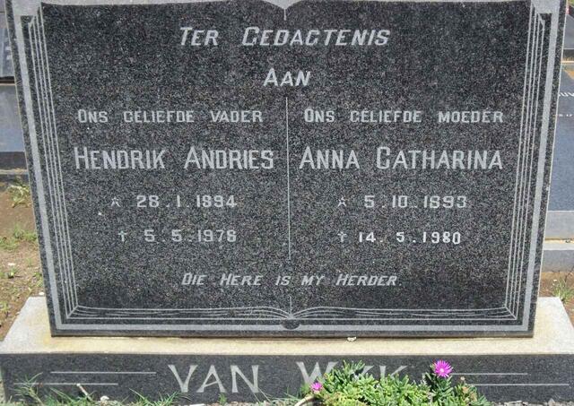 WYK Hendrik Andries, van 1894-1976 & Anna Catharina 1893-1980